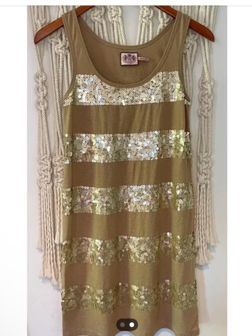 JUICY VINTAGE! Gold Sequin Stripe Tank Dress! Absolutely amazing!! S - Picture 3 of 5